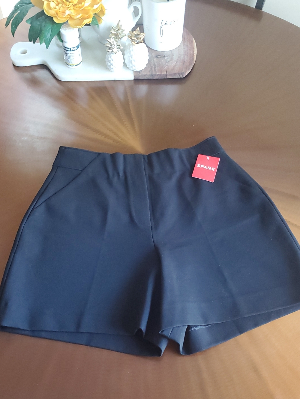 SPANX Black High-Waist Tailored Stretch Shorts